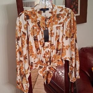 RACHEL Rachel Roy Autumn Floral Blouse